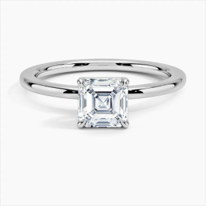 1 Carat DEF VVS IGI Certified Asscher Cut Lab Diamond Ring – Customizable Elegance