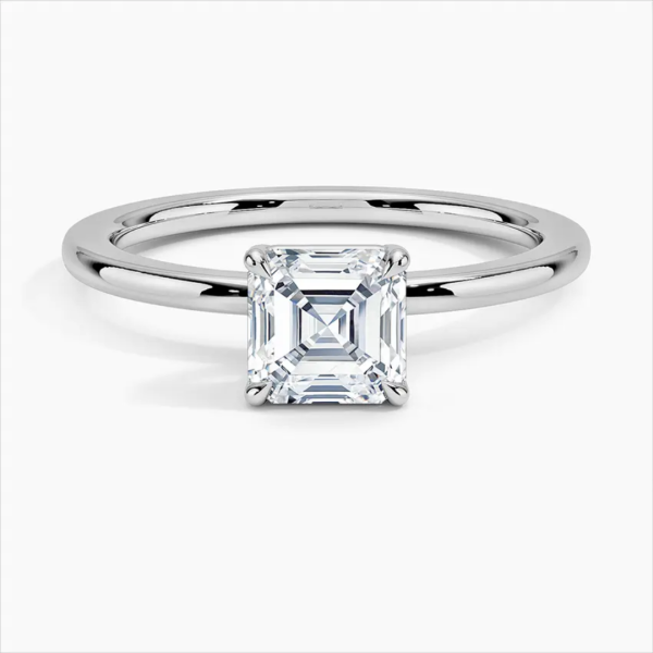 1 Carat DEF VVS IGI Certified Asscher Cut Lab Diamond Ring – Customizable Elegance
