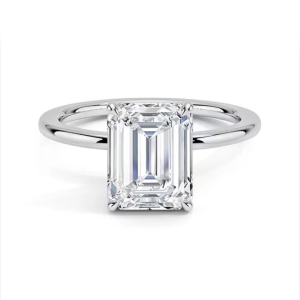 Stunning 1 Carat Def VVS Emerald Cut Lab Diamonds in 18K White Gold with IGI Certificate