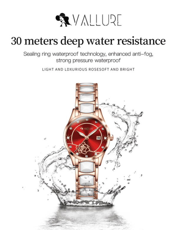 Vallure Women's Automatic Diamond Watch - Stylish and Elegant Stainless Steel Self-Winding Luminous Luxury Dress Ladies Wristwatch Bracelet - Waterproof and Durable - Image 4