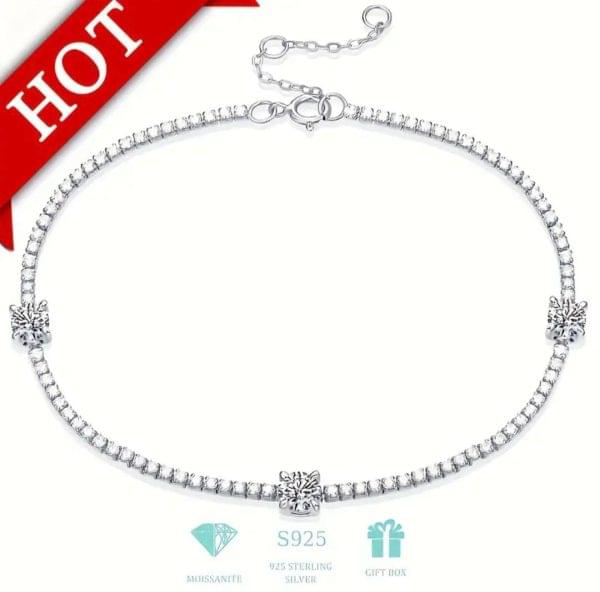 Vallure 925 Sterling Silver 1.5 Carat Moissanite Tennis Bracelet - Luxury meets Elegance - Image 4