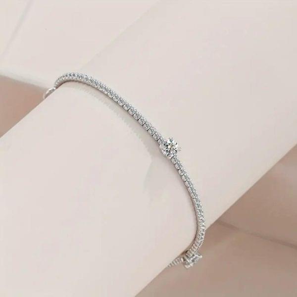 Vallure 925 Sterling Silver 1.5 Carat Moissanite Tennis Bracelet - Luxury meets Elegance - Image 3